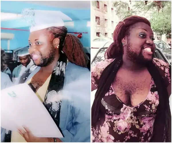 Nigeria’s hairest woman Queen Okafor gains admission into NOUN (See Photos)